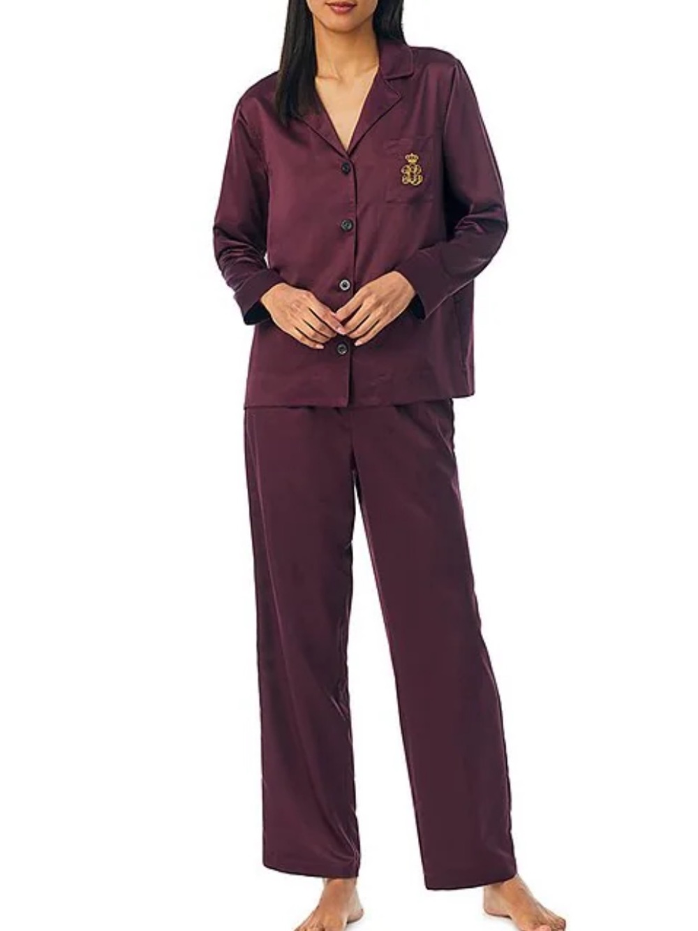 Ralph Lauren | Satin Pajama Set Button Down